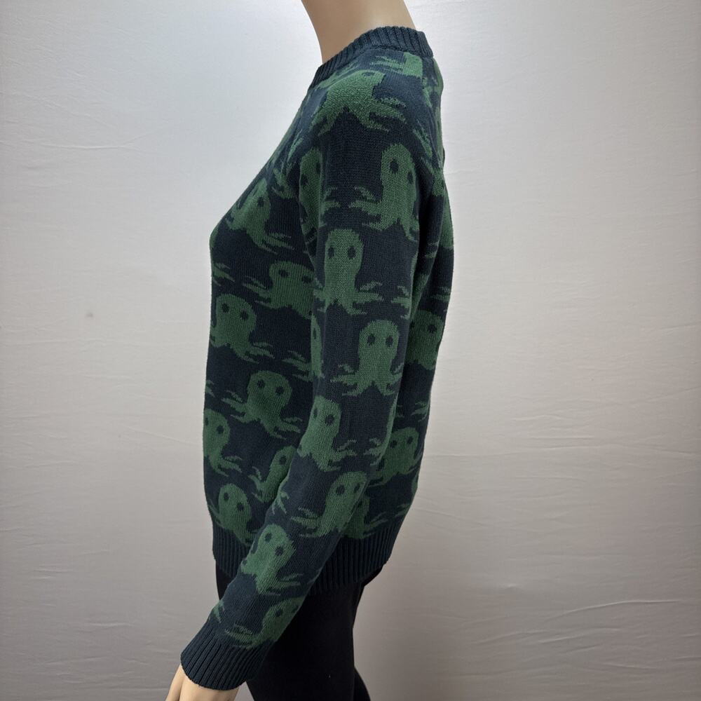 ModCloth Womens Octopus Pullover Sweater Size M Deep Green Cotton All Over Print - Picture 3 of 7